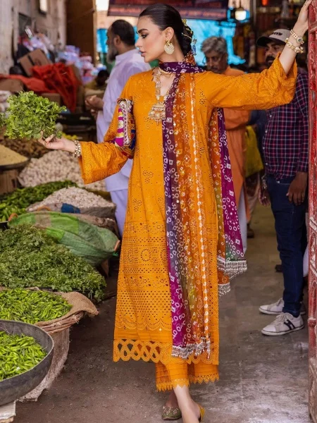 NUREH NDS-87 Gorgeous Embroidered Lawn Chikankari Pakistani Dress at Shelai