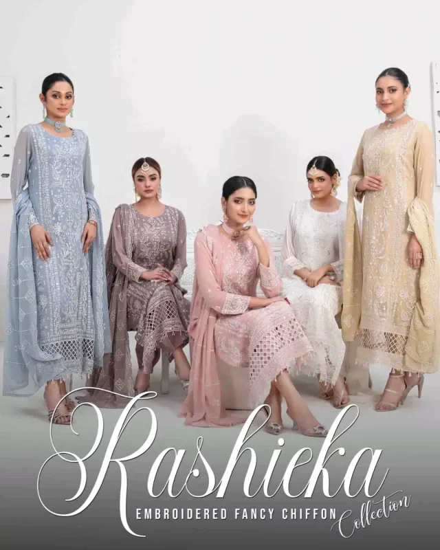 Tawakkal Rashieka Embroidered Fancy Chiffon Unstitched Exclusive Collection 25