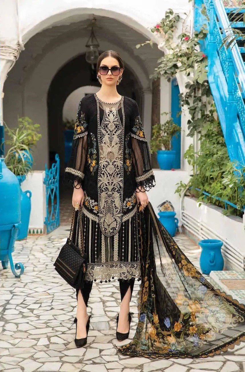 Maria.b Lawn Voyage Luxe Unstitched Collection 2024 | SHELAI8408