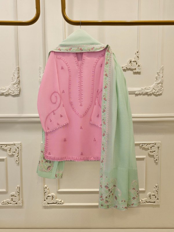 AGHA NOOR -   3 Piece - Pure Embroidered Cotton Net Suit S112793