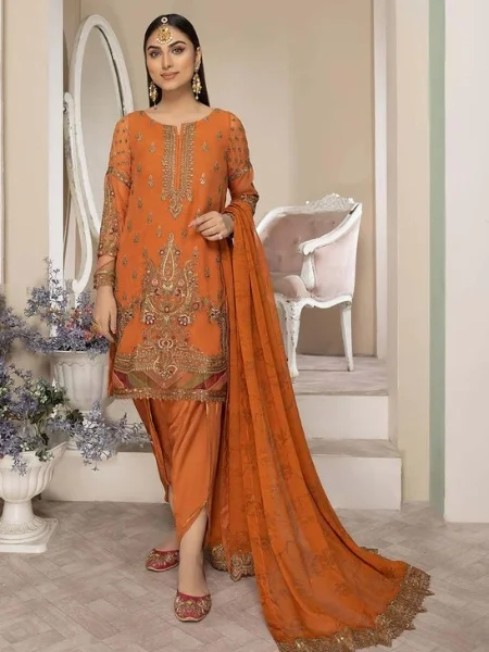 Charizma CEC23-02 Unstitched Embroidered Chiffon Shirt with Printed Chiffon Dupatta