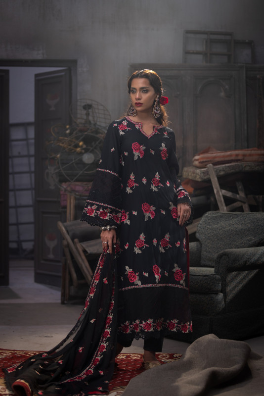 SHEHZADI Embroidered Lawn with Chiffon | SZ-2534