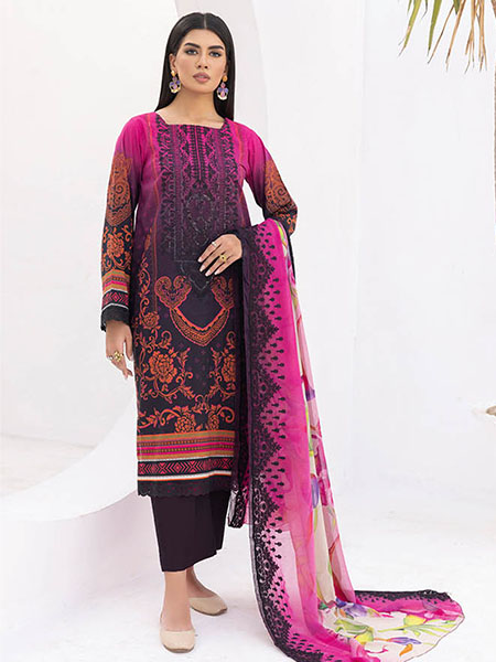 Johra Rever JH-609 Embroidered Digital Printed Lawn and Dupatta