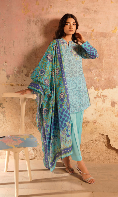 Sahar Selene Unstitched Lawn Exclusive Collection 25 | Cerulean Haven