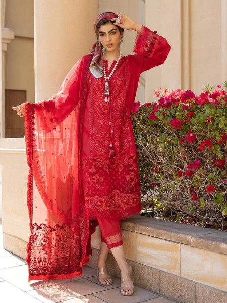 SOBIA NAZIR L22-1B Embroidered Luxury Lawn Dress with Net Dupatta at SHELAI