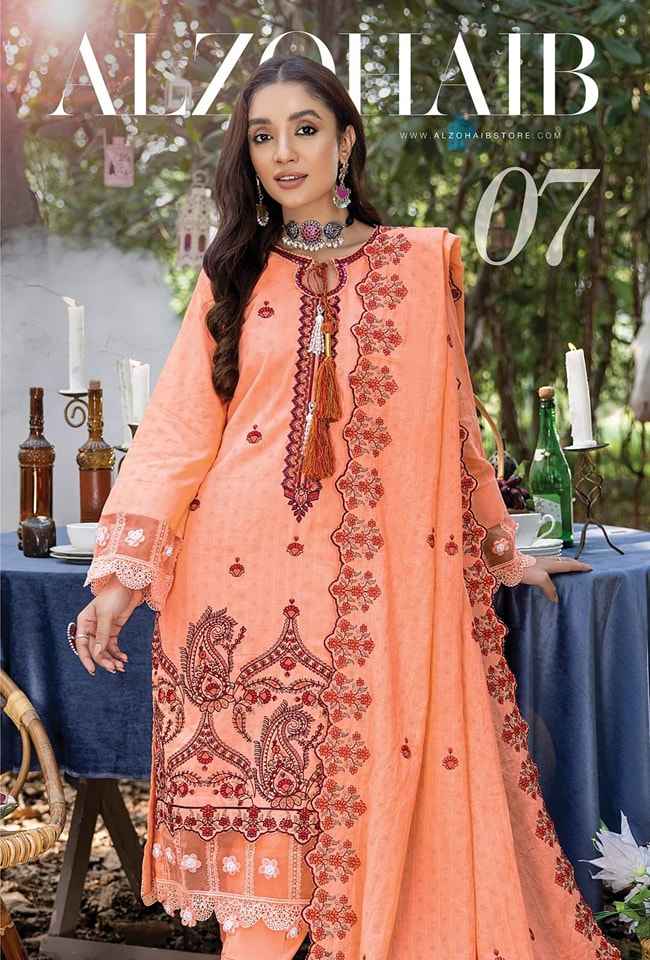 ALZOHAIB sunshine bloom embroidered cutwork edition 07 3PC