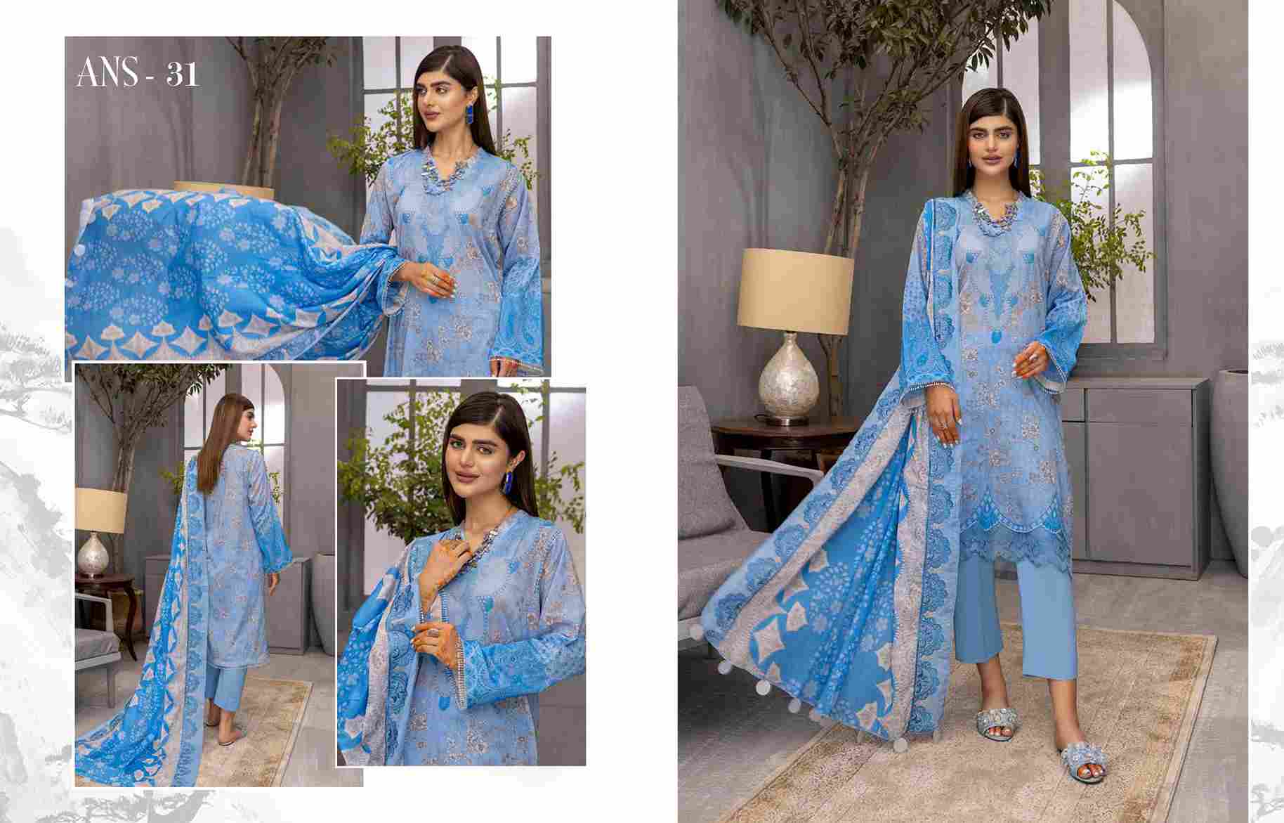 Charizma Aniq Unstitched Embroidered Lawn Collection-ANS-31