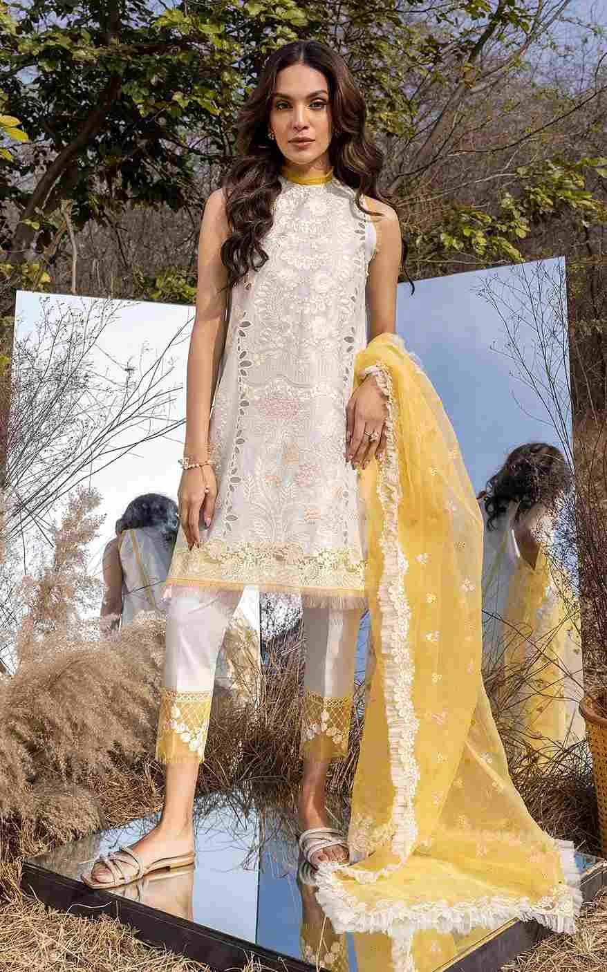 Asifa & Nabeel GRIS ASL–04 embroidered three piece at Shelai