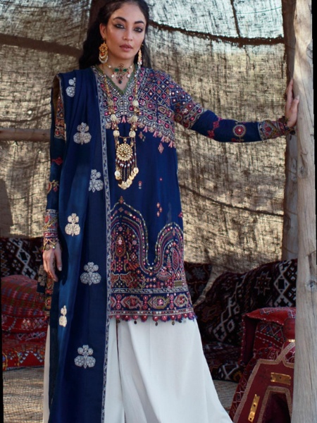 Elan EL22S EL22-07B ZEINA Embroidered Lawn Suit Unstitched 3 Piece - Summer Collection