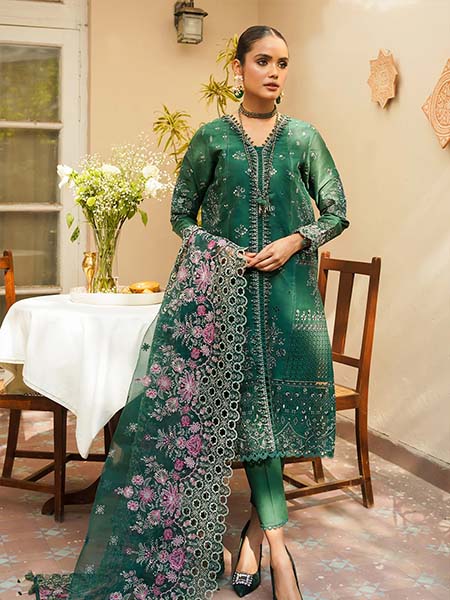 BAROQUE SL10-D02 THREE-PIECE EMBROIDERED JACQUARD SWISS LAWN