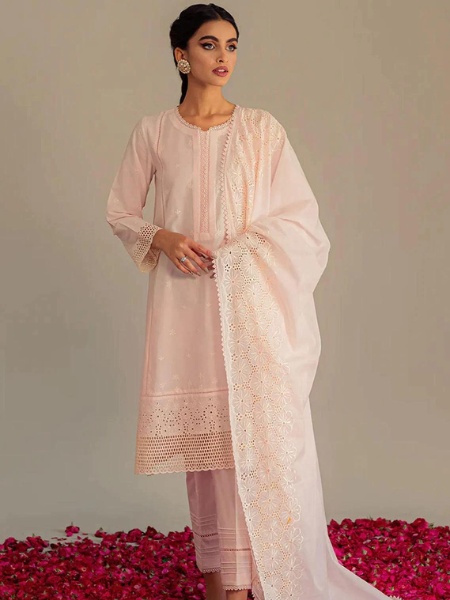 Cross Stitch ETHEREAL PINK-Unstitched 3Piece CHIKAN KARI LAWN SUIT