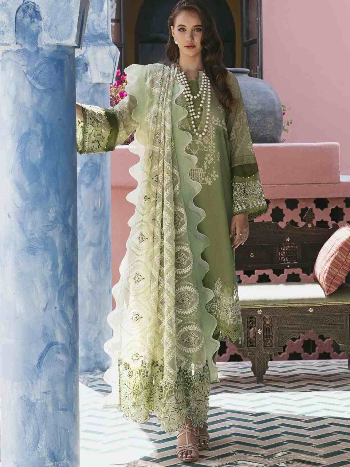 Nureh maya swiss unstitched swiss lawn NS-64 3 piece at Shelai