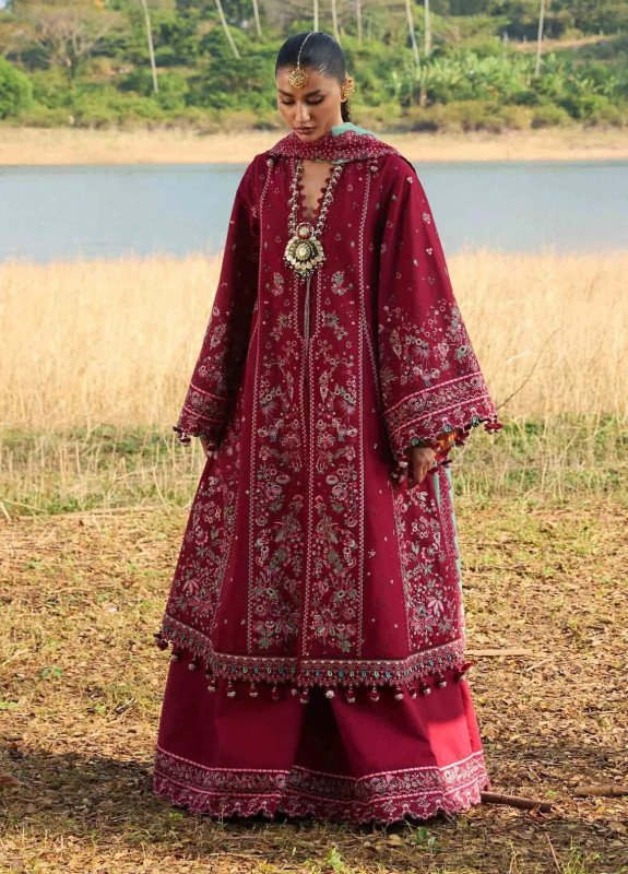 Hussain Rehar Embroidered Lawn Suit Unstitched | SHELAI26226
