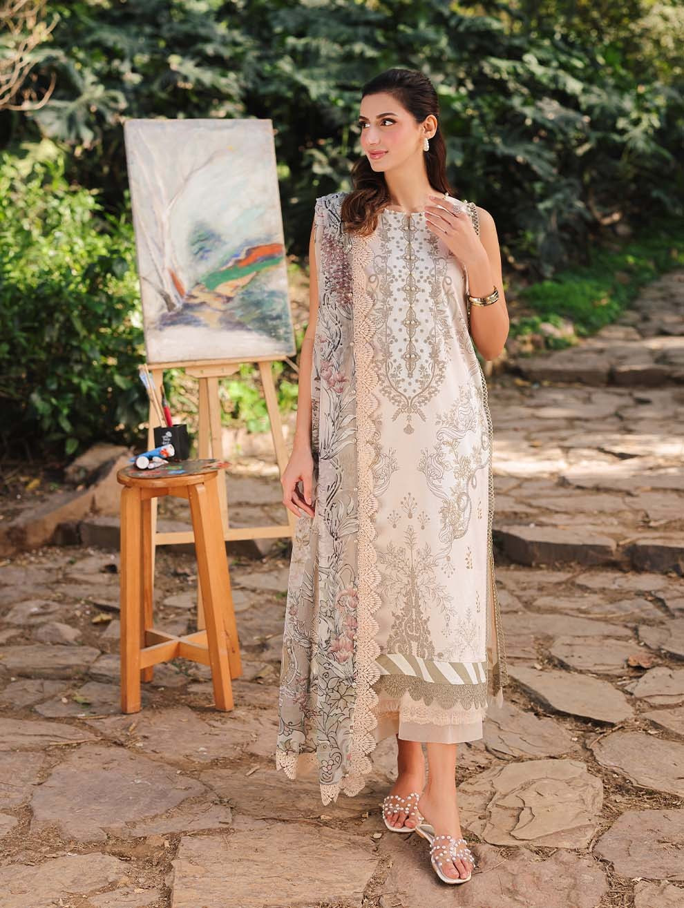 Jade Urbane Summer Lawn with Chiffon Dupatta | SHELAI26637
