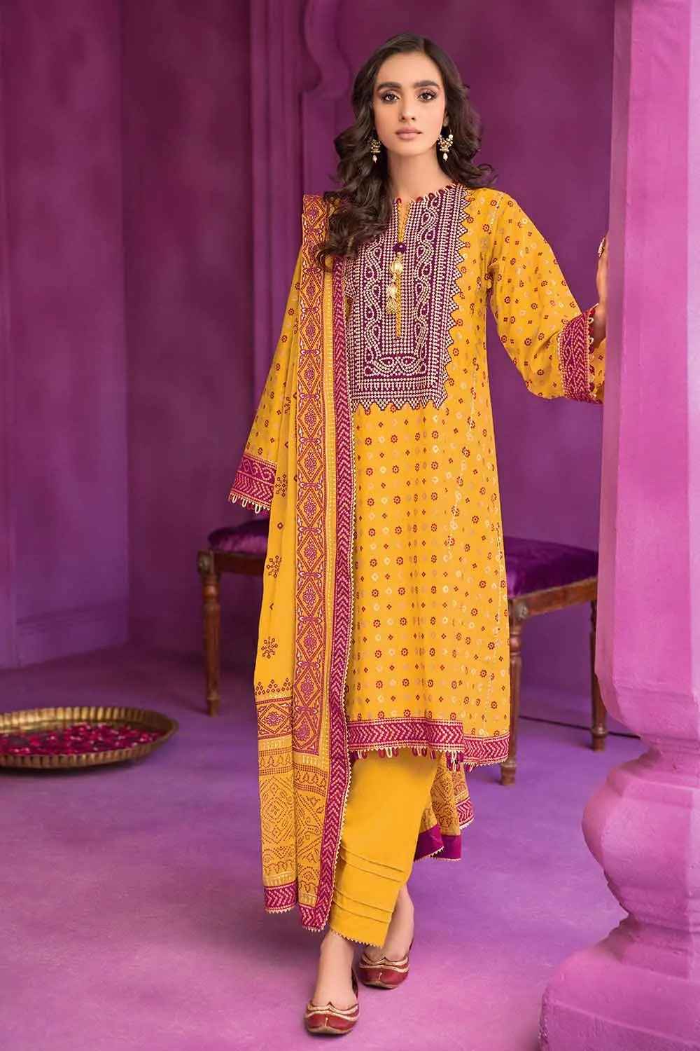 Gul Ahmed unstitched embroidered chiffon BM-32009 3 piece at Shelai