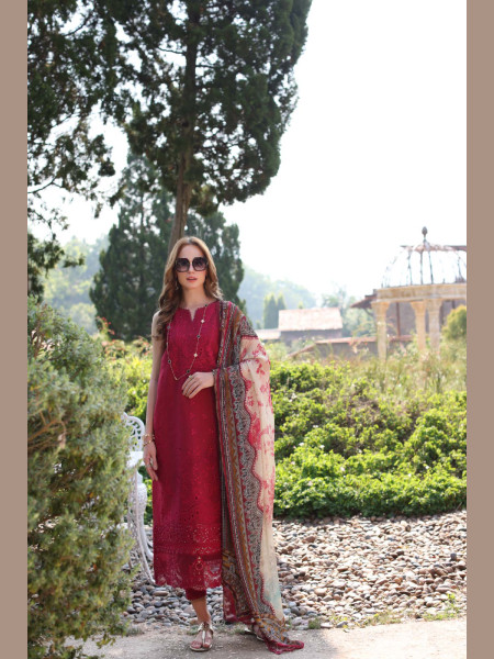 NOOR BY SAADIA ASAD D11 LUXE PRINTKARI ''24 UNSTICHED LAWN COLLECTION