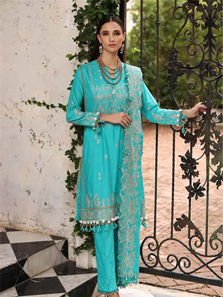 Gul-Ahmed DN-32017 Sequins Embroidered Lawn Unstitched Suit