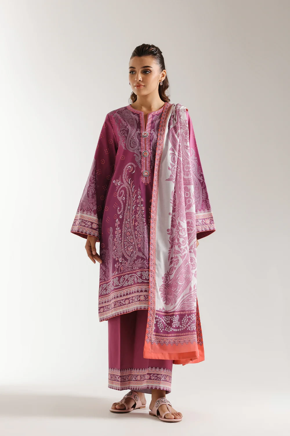 ETHNC Unstitched Lawn 2025 | Ethnc E0678-202-522