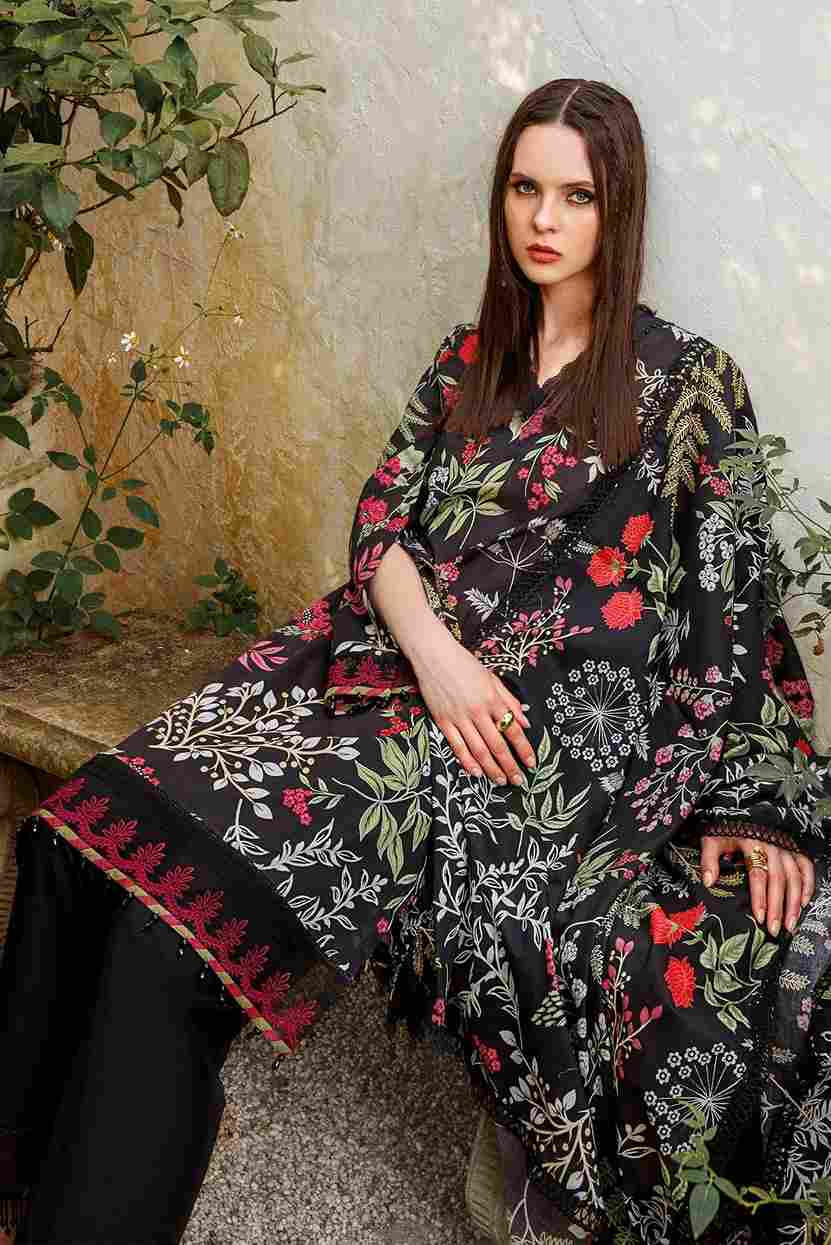 Maria B M basic luxury lawn black 09-B 1 pieces at Shelai