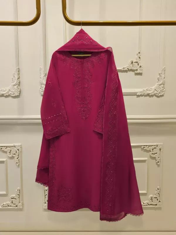 Agha Noor Stitched | 2 Piece - Embroidered Kora Cotton Silk Suit S111840