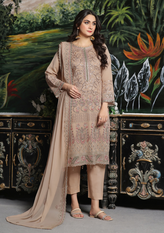 Aanzara Luxury Embroidered Chiffon Collection | RAY-4588