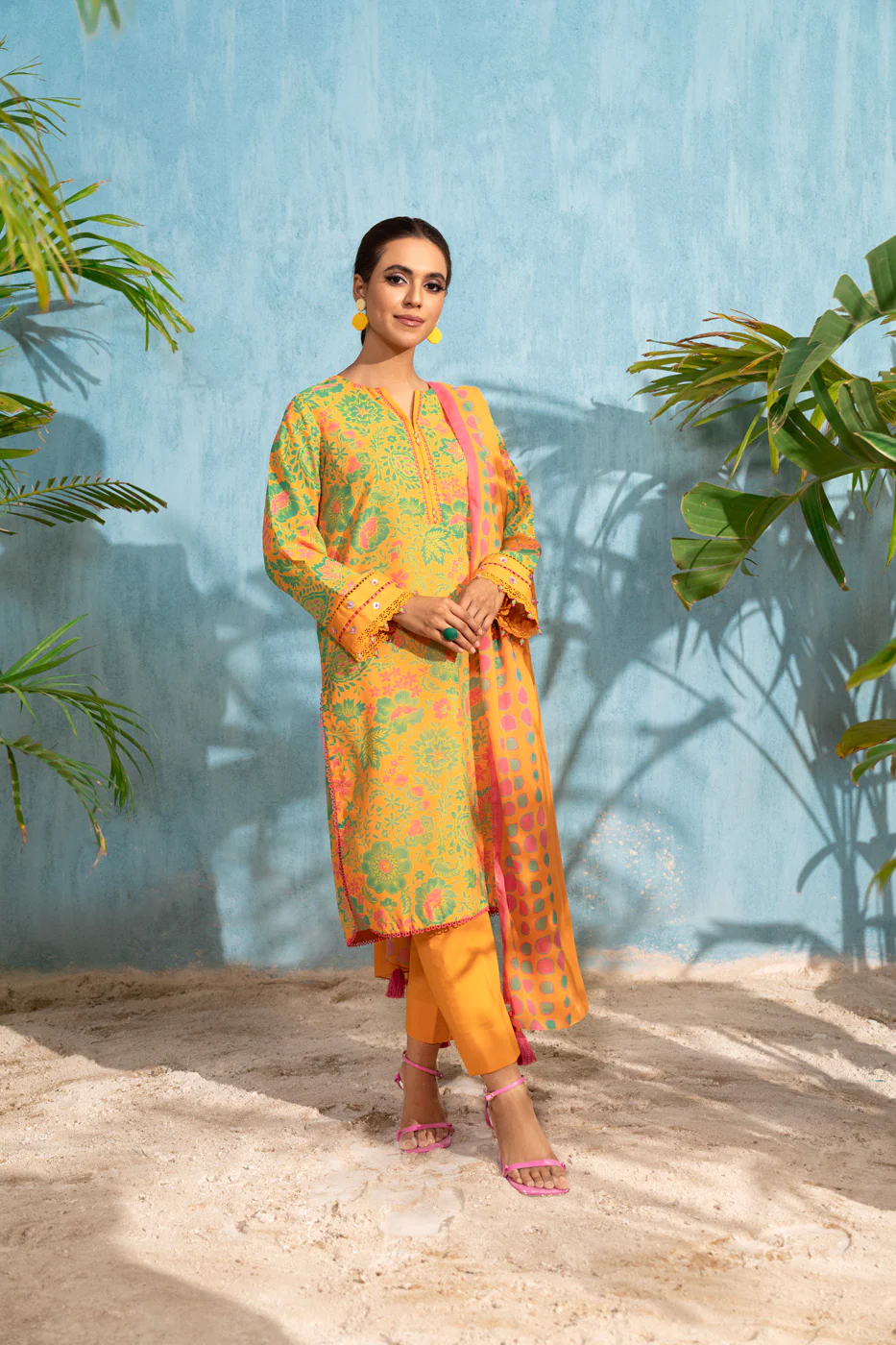 Alkaram Unstitched 3pcs | AC-09-24-2-Orange