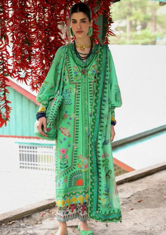 Zaha By Khadijah Shah Embroidered Lawn Suits Unstitched | SHELAI25654