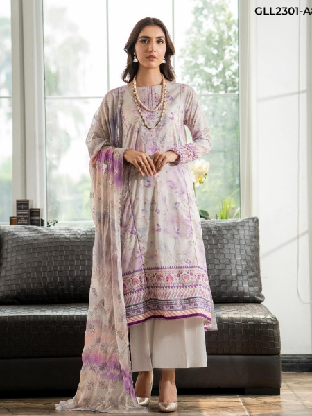 LALEH by GULLJEE GLL-2301-A8 UNSTITCHED EMBROIDERED 3-PIECE COLLECTION