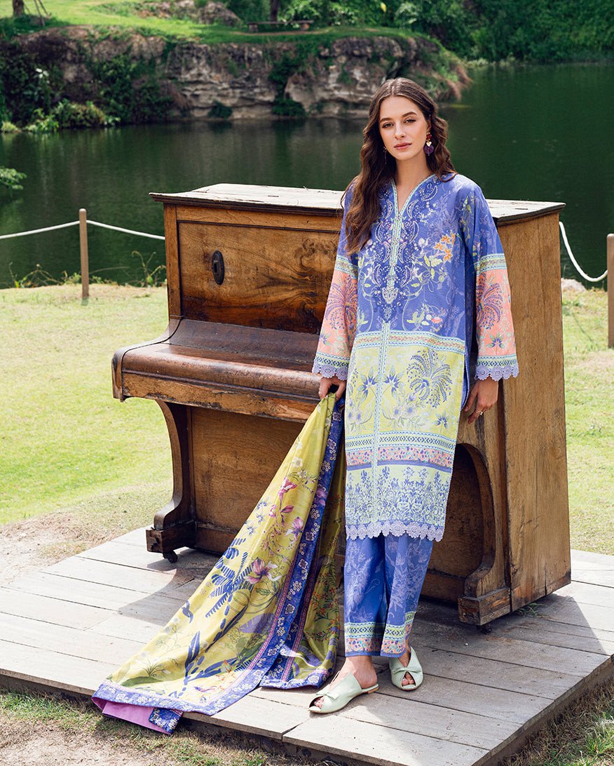 Garden Veil by Roheenaz Printed Lawn Unstitched Exclusive Collection 25 | Inky Bloom