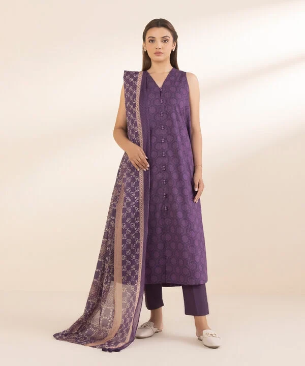 Sapphire 3 Piece - Embroidered Lawn Suit | 0U3PDY25V025