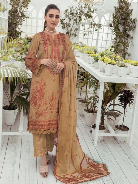 JOHRA Margrate JH-707 Unstitched Embroidered Lawn Collection with Chiffon Dupatta