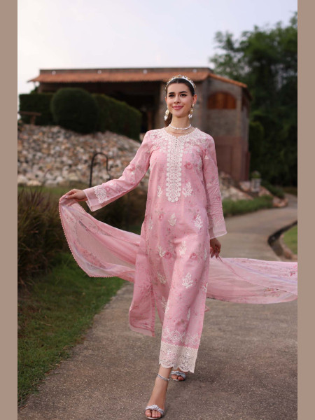 NOOR BY SAADIA ASAD D7 LUXE PRINTKARI ''24 UNSTICHED LAWN COLLECTION