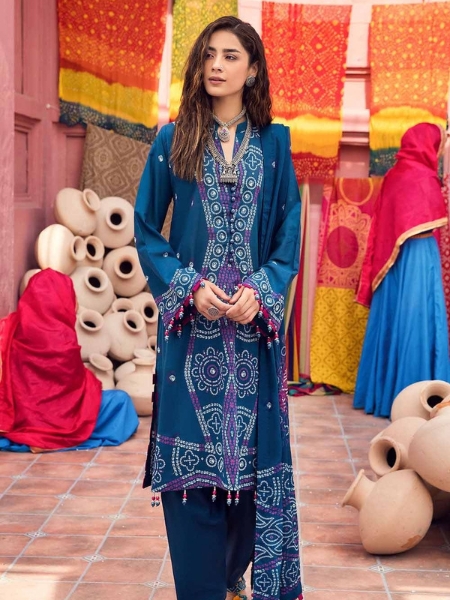 Gul Ahmed CL-32101 B 3PC Chunri Lawn Unstitched Lacquer Ptinted Suit