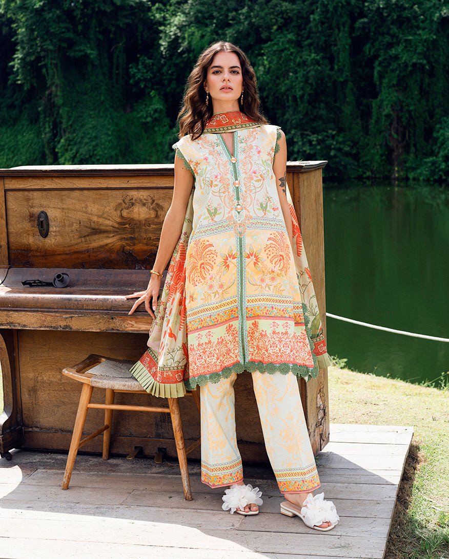 Garden Veil by Roheenaz Printed Lawn Unstitched Exclusive Collection 25 | Gold Riddle