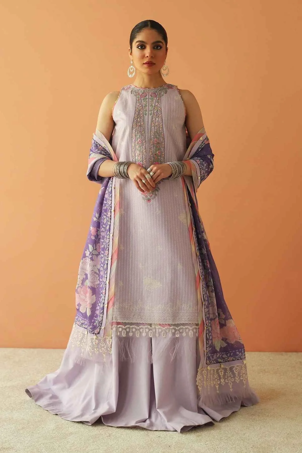 Zara Shahjahan embroidered SS Lawn 23 1B three piece at Shelai