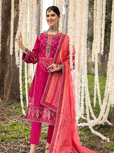 Gul-Ahmed FE-32049 Embroidered Lawn with Burnout Organza Dupatta