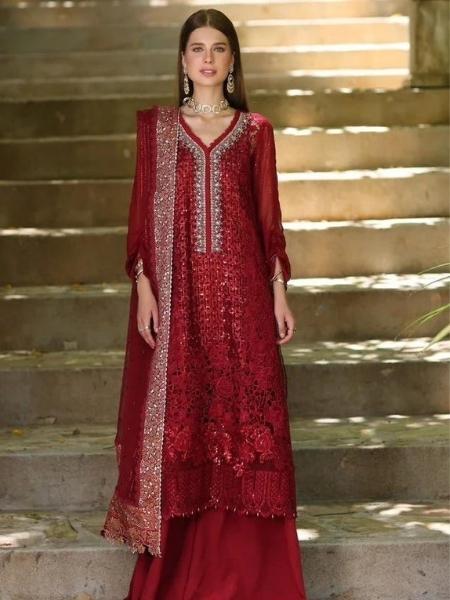 Noor D-03 SIRENA Chiffon Handwork Schiffli Laserkari’23 Collection