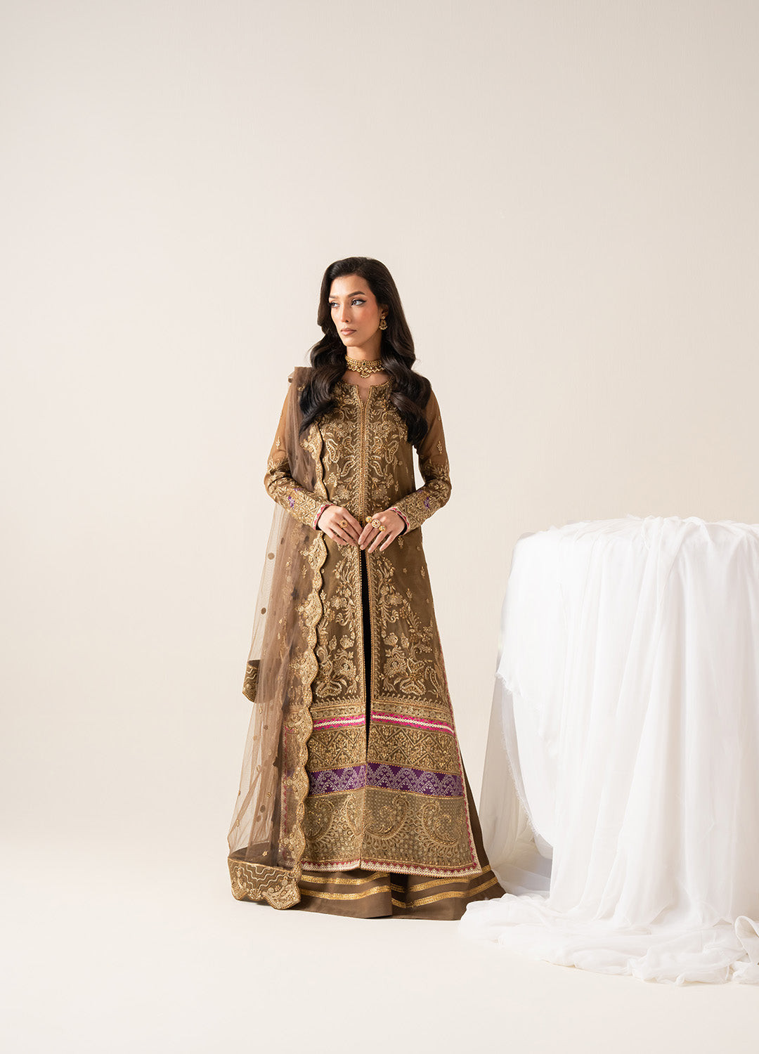 Freesia Embroirdered Chiffon Unstitched Collection 25 | OLYMPE - FS50133