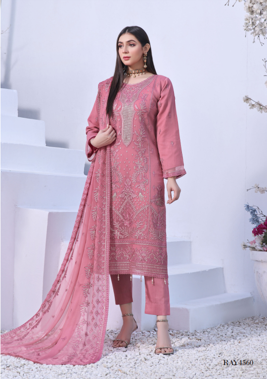 Aanzara Luxury Embroidered Chiffon Collection | RAY-4560