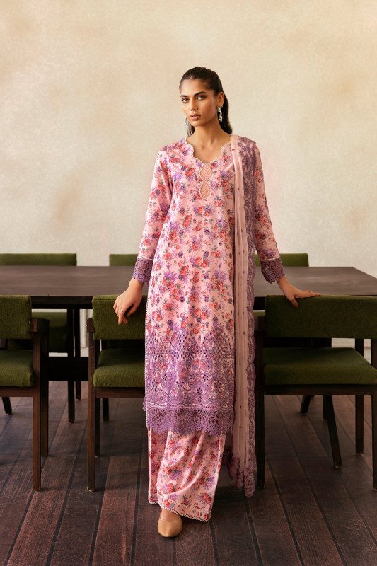 Afrozeh Day Break Unstitched Collection 25 | 9749-Dusk Laced
