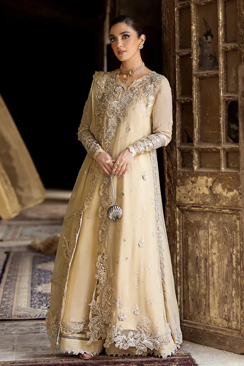 Qalamkar Festive Embroidered Chiffons Unstitched Collection 25 | WC-07 HEELA