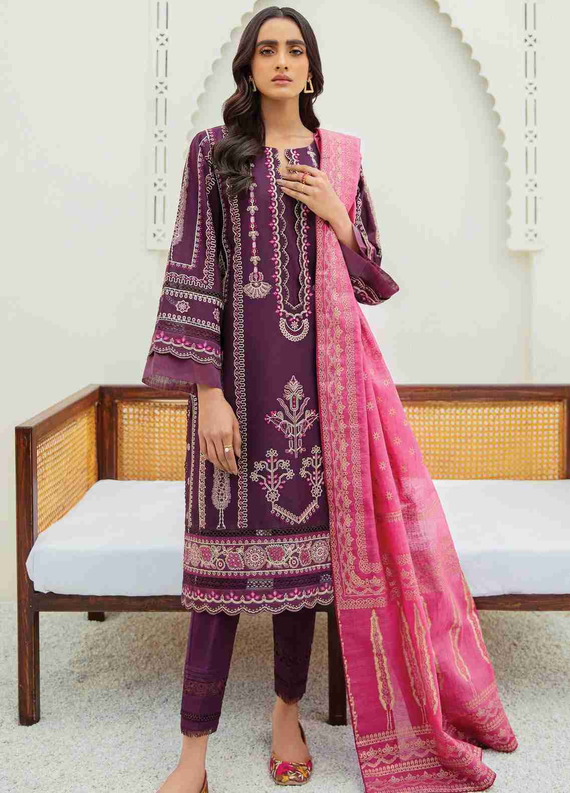 XENIA formals embroidered lawn 07-AYNUR 3 pieces at Shelai