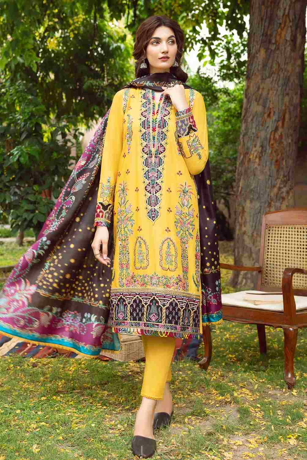 Jazmin Iris embroidered lawn SS 23 07-CASSIA 3 piece at Shelai
