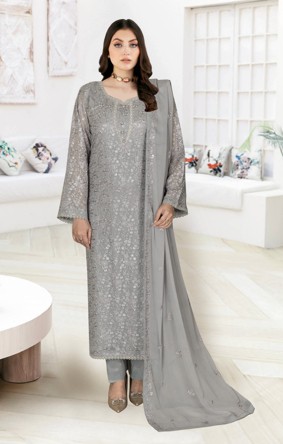 RAMSHA WH-606 Unstitched | ASH