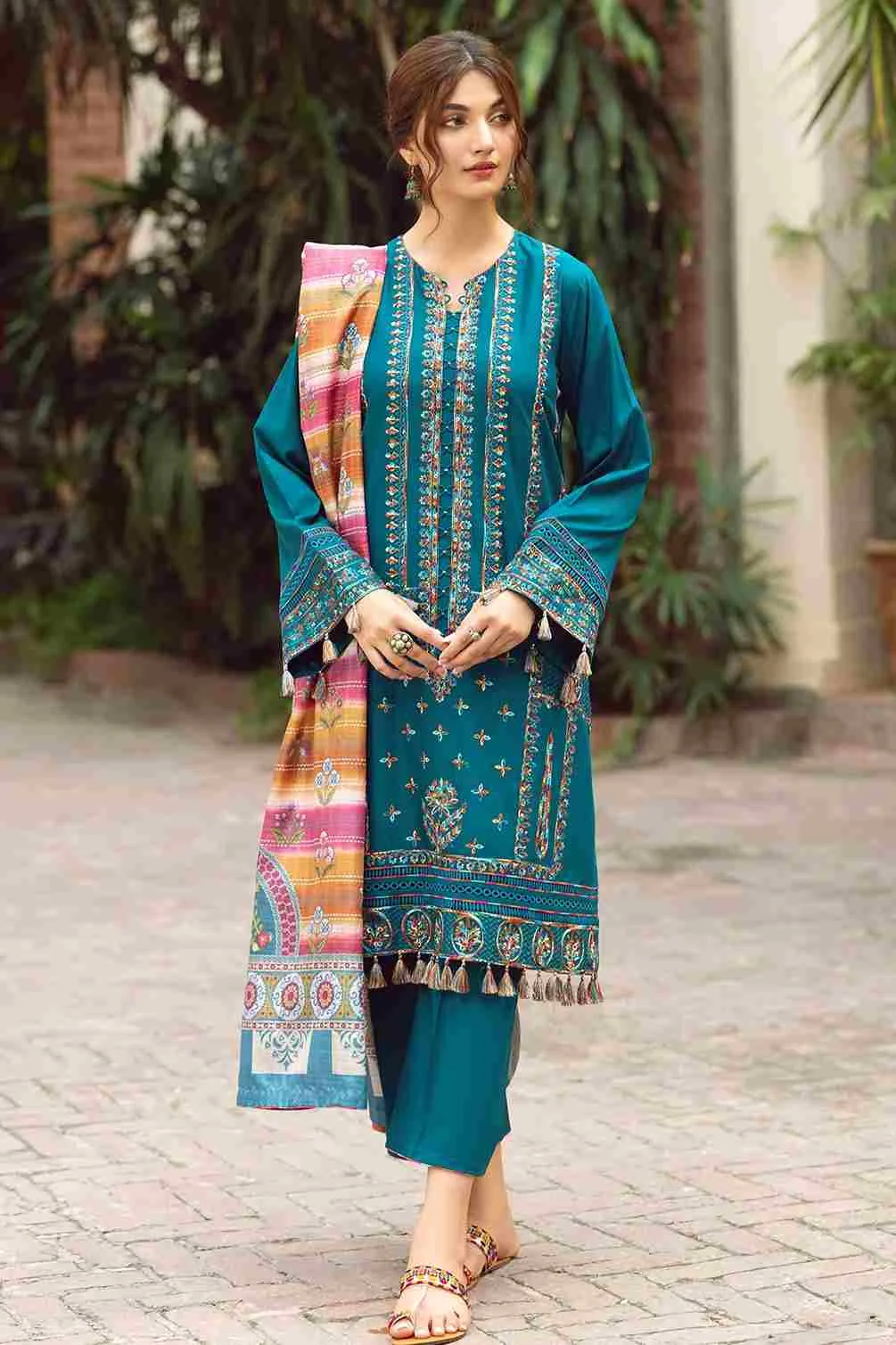 Jazmin Iris embroidered lawn SS 23 08-GRETA 3 piece at Shelai