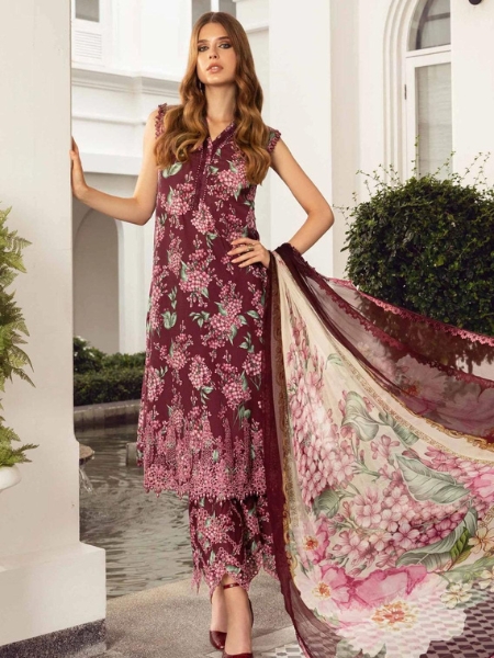 M Prints MB23MPFE 10B By Maria B Fall Edit 2023 Embroidered Cambric Suits Unstitched 3 Piece