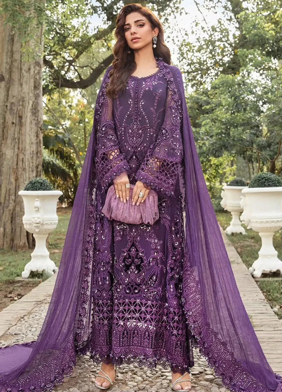 Maria B Embroidered Chiffon Suit Unstitched 3 Piece Collection I SHELAI9107