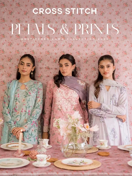 CROSS STITCH Petals and Prints Unstitched Lawn Collection 2023