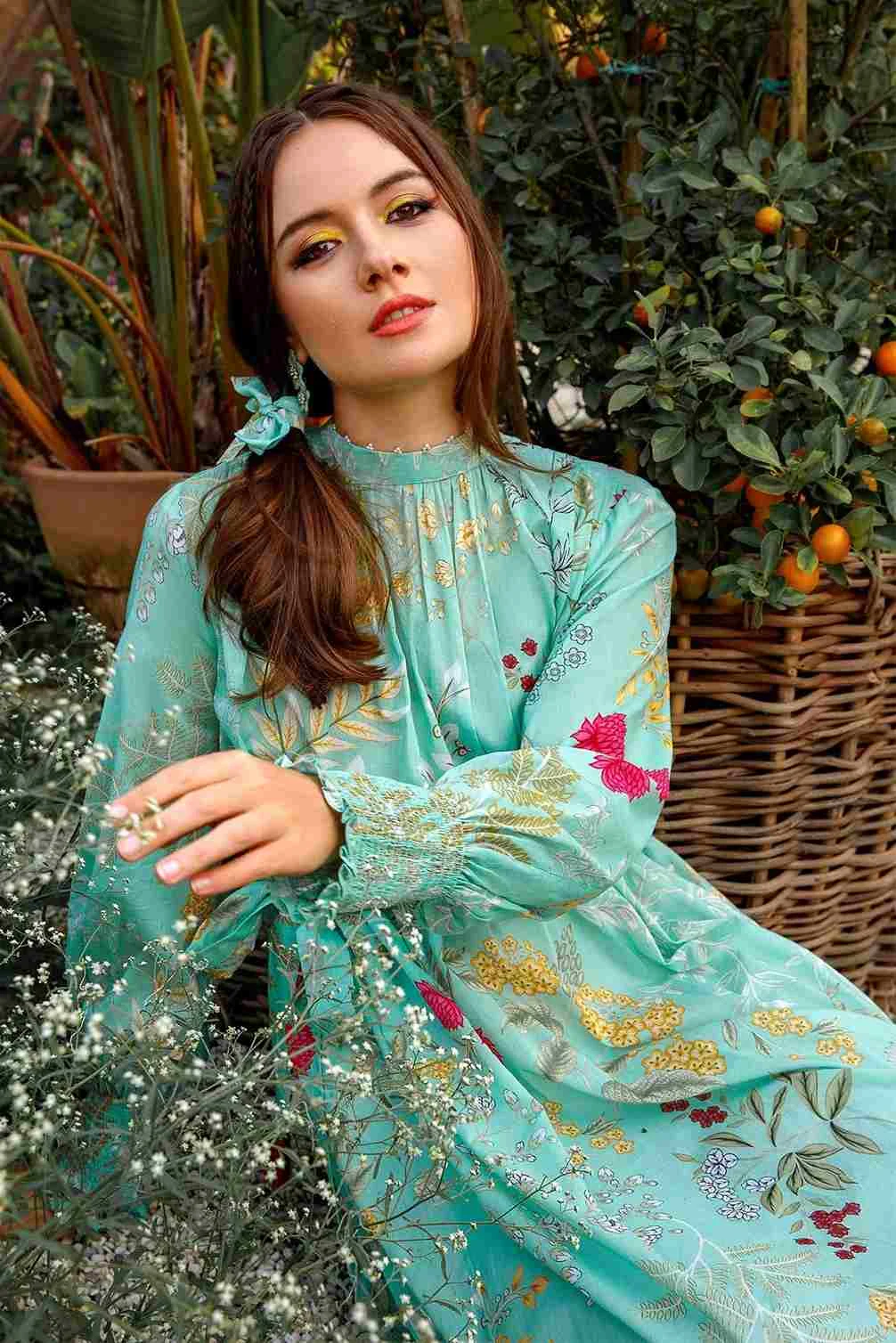 Maria B M basic luxury lawn Sea Green 09-A 1 pieces at Shelai