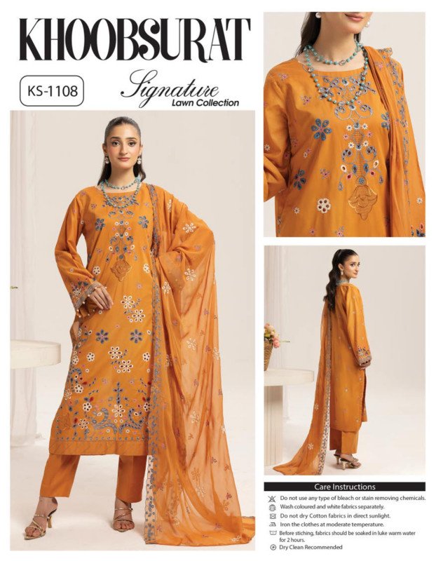 Khoobsurat Singnature Lawn Unstitched 3piece | KS-1101